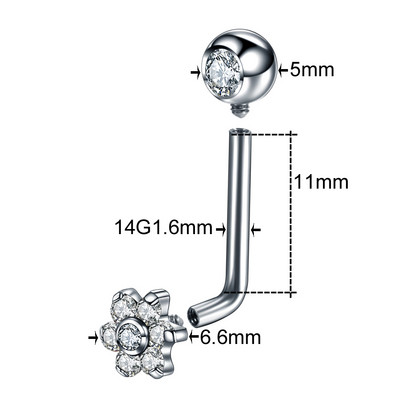 1PC Cristal de titan Floare Dermal Anchor Top Labret Cartilaj Tragus Piercing Buză Ureche Helix CBR Nas Vagin Piercing Bijuterii