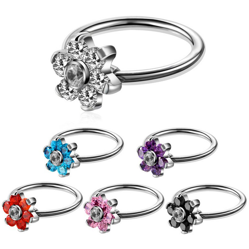 1PC Cristal de titan Floare Dermal Anchor Top Labret Cartilaj Tragus Piercing Buză Ureche Helix CBR Nas Vagin Piercing Bijuterii