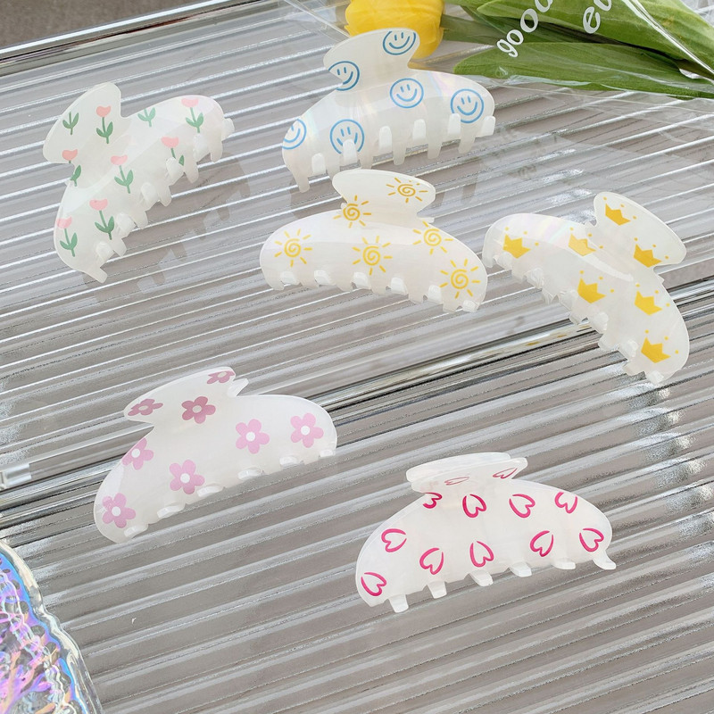 New Trend Lalele Agrafă Sweet Smiley Face Crab Agrafă Love Shark Clip Femei Accesorii Păr Coafă