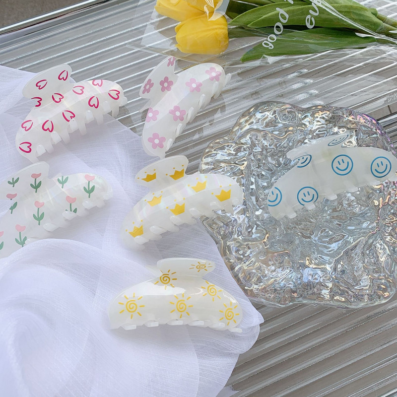 New Trend Lalele Agrafă Sweet Smiley Face Crab Agrafă Love Shark Clip Femei Accesorii Păr Coafă