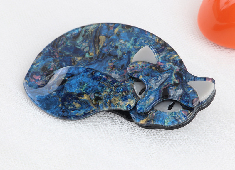 Broșe de vulpe acrilice colorate pește oaie pentru femei Broșe cu animale mari și drăguțe de pisică Ace de rever Moda 2021 Colecții de broșe Cadouri