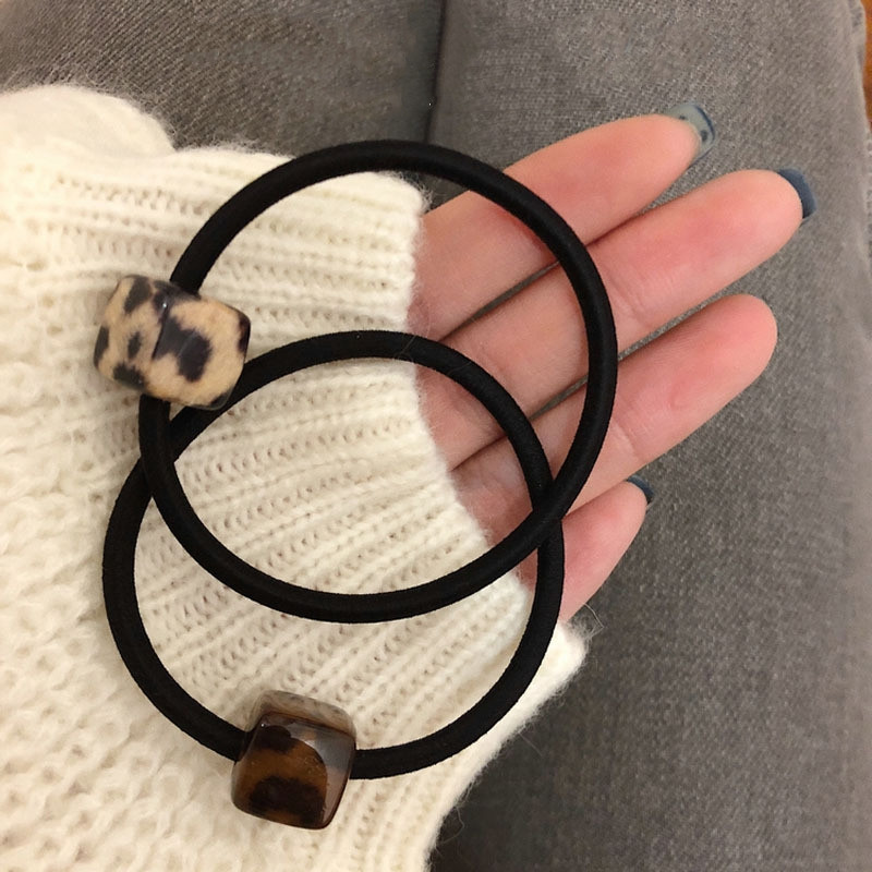 Iarna 2022, la modă, frânghie pentru cap, frânghie de păr, pentru femei, cu imprimeu de leopard, bandă elastică de cauciuc pătrată mică, pentru coafură, inel de păr