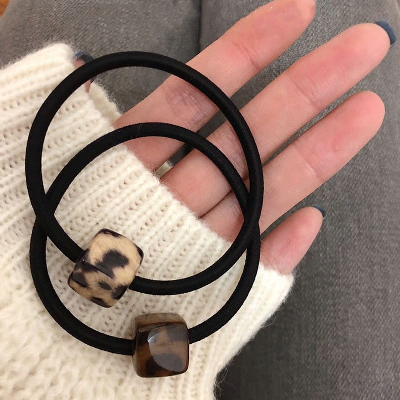 Iarna 2022, la modă, frânghie pentru cap, frânghie de păr, pentru femei, cu imprimeu de leopard, bandă elastică de cauciuc pătrată mică, pentru coafură, inel de păr