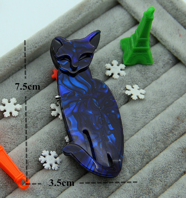 Fish Sheep Lovely Blue Acrilic Pisici Broșe pentru femei Articole din rășină Animal Femeie Broșă și ace Insigne Bijuterii Cadouri de Anul Nou