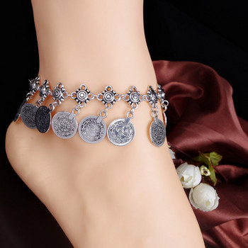 Bls-miracle Bohemia Summer Hot Fashion Foot Jewelry Metal Tassel Vintage Charm Coin Gleszen Gift For Woman Beach Glezen A-12