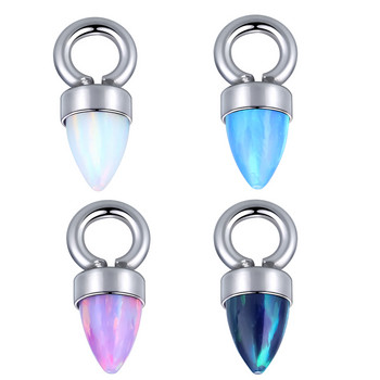 1PC Титаниев Bullet Opal Hoop Висулка за носна преграда Зърно Пиърсинг на корема Daith Helix Обеца Аксесоари Бижута