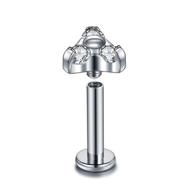 1PC G23 Titanium CZ Gem Labret Monore Lip Bar Piercings Crystal Ear Helix Tragus Hrskavica Stud Piercing Nakit za seksi djevojke 16G