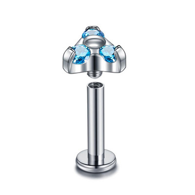 1PC G23 Titanium CZ Gem Labret Monore Lip Bar Piercings Crystal Ear Helix Tragus Hrskavica Stud Piercing Nakit za seksi djevojke 16G