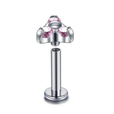 1PC G23 Titanium CZ Gem Labret Monore Lip Bar Piercings Crystal Ear Helix Tragus Hrskavica Stud Piercing Nakit za seksi djevojke 16G