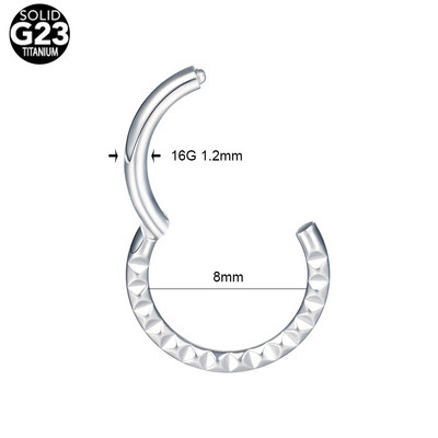 1PC Inele de titan pentru nas CZ Inele de clic pentru septum cu balamale Nariz Piercing Ureche Cartilage Tragus Helix Daith Piercing Buze Nez Opal 16G