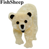 Broșe acrilice cu urs polar pește oaie pentru femei, rășină animală minunată, broșă pentru rever, bijuterii, insignă pentru femei, accesorii pentru haine