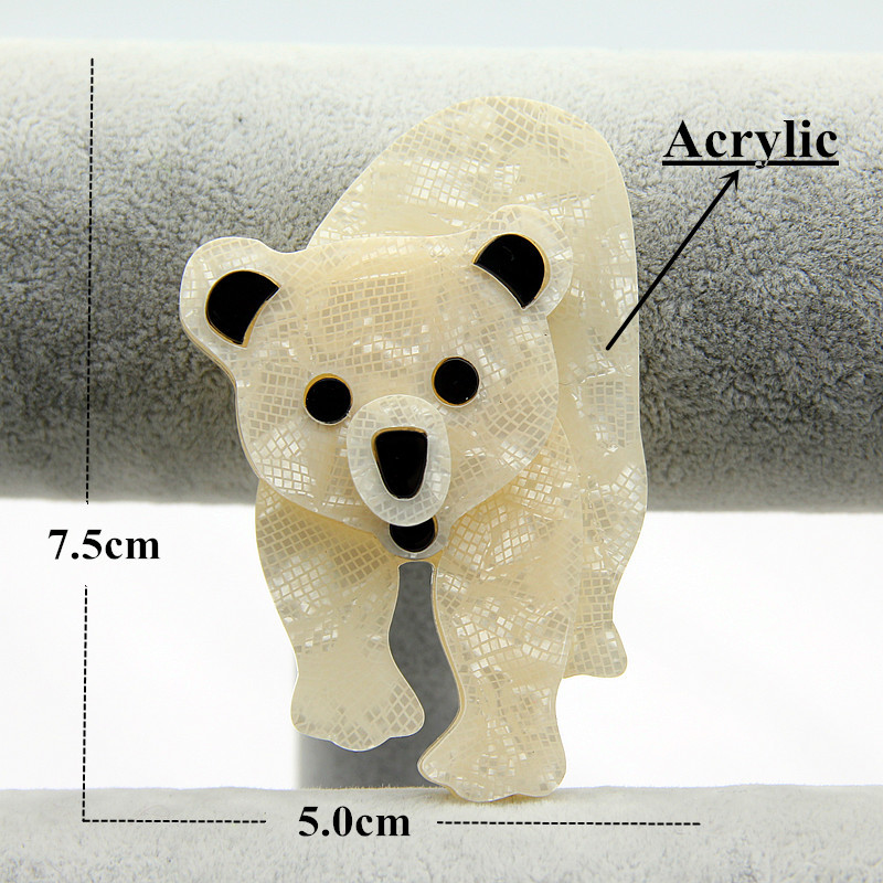 Broșe acrilice cu urs polar pește oaie pentru femei, rășină animală minunată, broșă pentru rever, bijuterii, insignă pentru femei, accesorii pentru haine