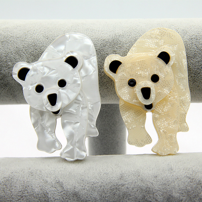 Broșe acrilice cu urs polar pește oaie pentru femei, rășină animală minunată, broșă pentru rever, bijuterii, insignă pentru femei, accesorii pentru haine