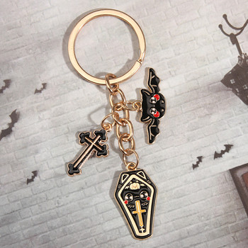 Νέα σειρά Halloween Keychain Skull Bat Tombstone κολοκυθάκι μπρελόκ με σμάλτο μπρελόκ Δώρα για γυναίκες άντρες Χειροποίητα κοσμήματα