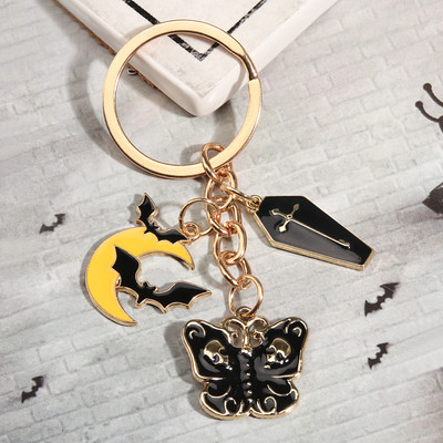 Noua serie de Halloween Breloc Craniu Liliac Piatră funerară Dovleac Breloc Email Breloc Cadouri de petrecere pentru femei Bărbați Bijuterii lucrate manual