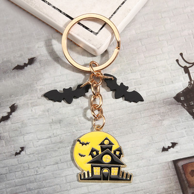 Noua serie de Halloween Breloc Craniu Liliac Piatră funerară Dovleac Breloc Email Breloc Cadouri de petrecere pentru femei Bărbați Bijuterii lucrate manual