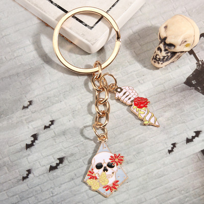 Noua serie de Halloween Breloc Craniu Liliac Piatră funerară Dovleac Breloc Email Breloc Cadouri de petrecere pentru femei Bărbați Bijuterii lucrate manual
