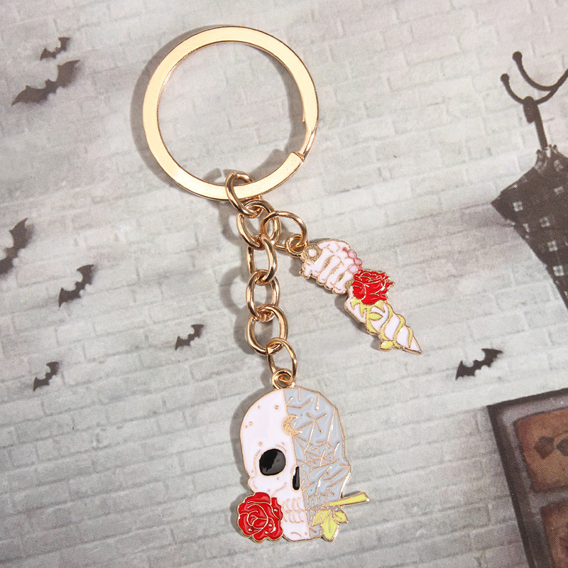 Noua serie de Halloween Breloc Craniu Liliac Piatră funerară Dovleac Breloc Email Breloc Cadouri de petrecere pentru femei Bărbați Bijuterii lucrate manual