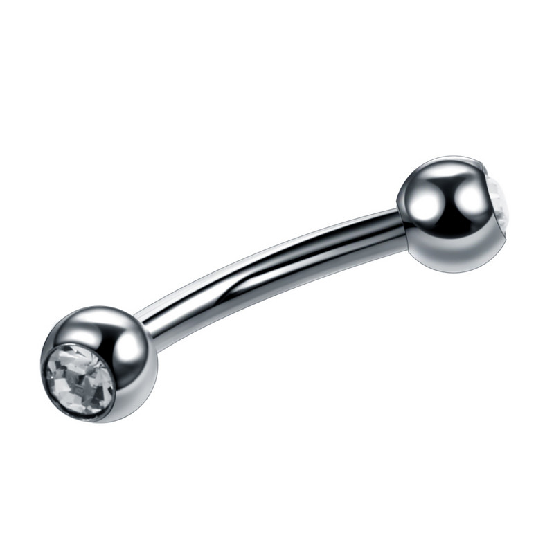 10 buc/lot G23 Cristal de titan curbat Barbell Sprânceană Banana Piercing Inele ureche Tragus Helix Inele pentru buric Bijuterii Bijoux Earlets