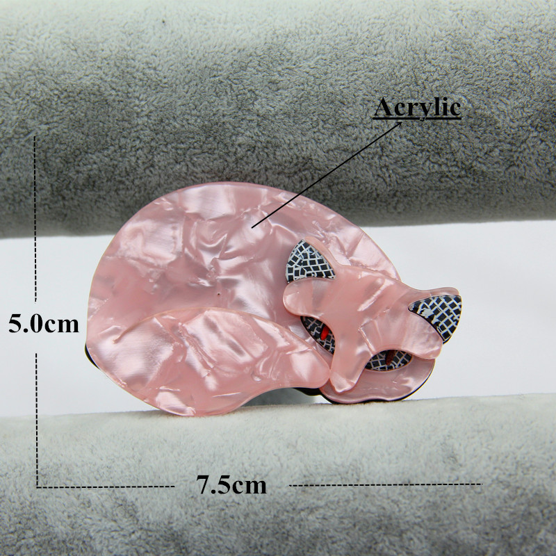 Fish Sheep Broșă mare vulpe pisică din acril pentru femei de modă desene animate din plastic animale ace și broșe insigne cămașă femeie bijuterii