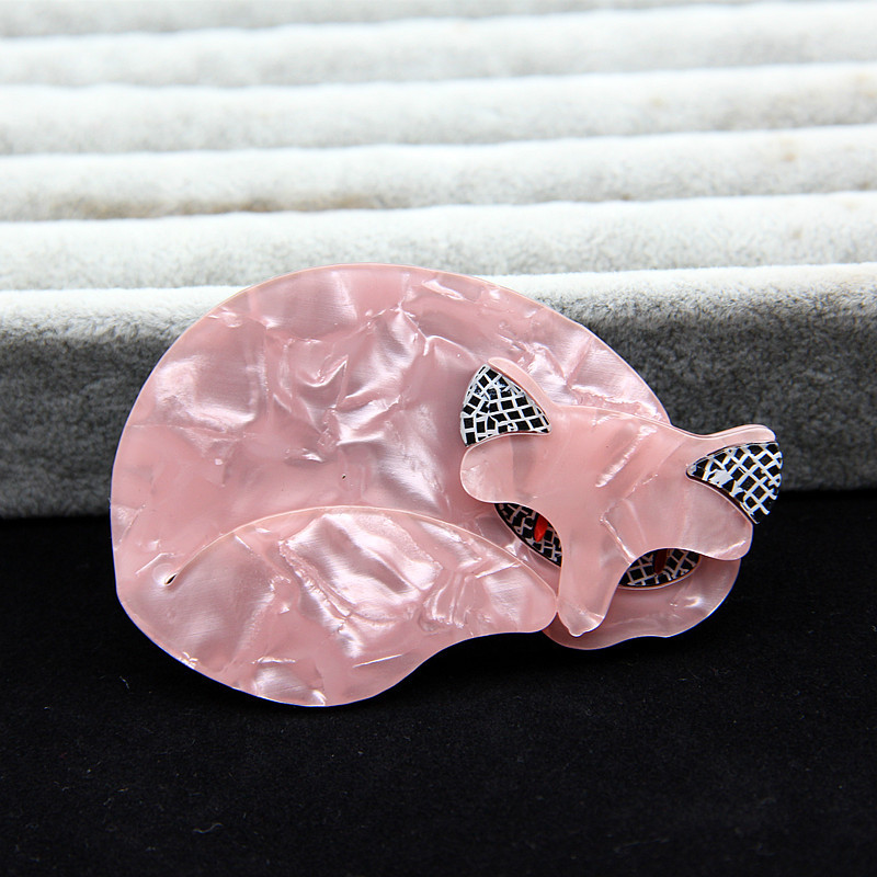 Fish Sheep Broșă mare vulpe pisică din acril pentru femei de modă desene animate din plastic animale ace și broșe insigne cămașă femeie bijuterii