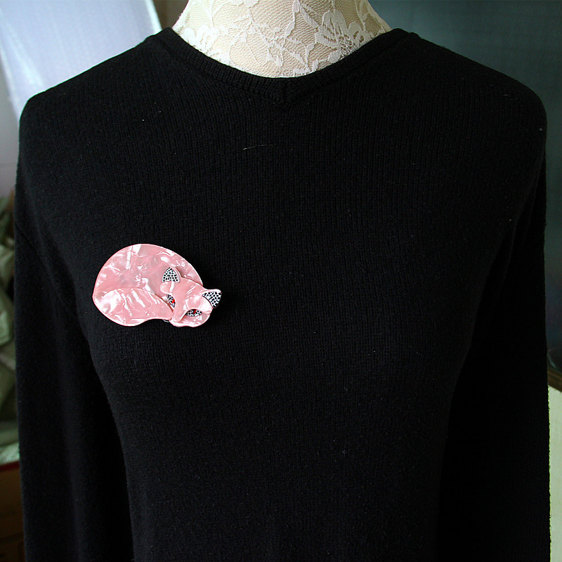 Fish Sheep Broșă mare vulpe pisică din acril pentru femei de modă desene animate din plastic animale ace și broșe insigne cămașă femeie bijuterii