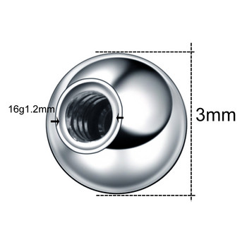 10 бр. Резервна топка от титанов кристал 16G 14G Нос, устна, зърно, вежди, обеци, пръстени за език, корем, пиърсинг, аксесоари, топка