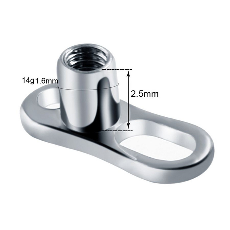 10pcs/lot G23 Titanium Micro Dermal Piercings Set Dermal Anchor Base Skinner Diver Dermal Base Sexy Body Piercings Jewelry 14G
