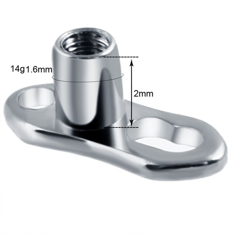 10pcs/lot G23 Titanium Micro Dermal Piercings Set Dermal Anchor Base Skinner Diver Dermal Base Sexy Body Piercings Jewelry 14G