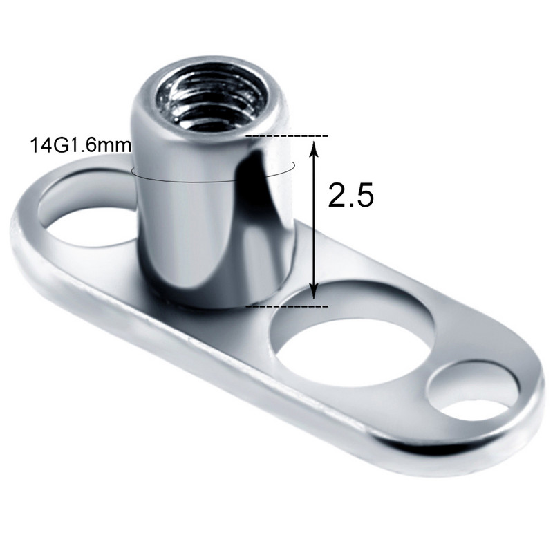 10pcs/lot G23 Titanium Micro Dermal Piercings Set Dermal Anchor Base Skinner Diver Dermal Base Sexy Body Piercings Jewelry 14G