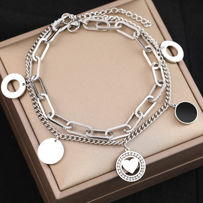 Gležanj od nehrđajućeg čelika Romantično srce Kristalni privjesak od cirkona Seksi lančići za noge Modni gležnjevi za žene Nakit Vjenčani darovi