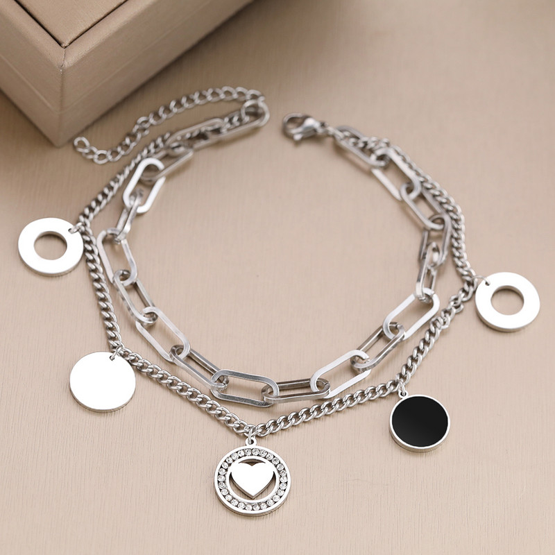 Gležanj od nehrđajućeg čelika Romantično srce Kristalni privjesak od cirkona Seksi lančići za noge Modni gležnjevi za žene Nakit Vjenčani darovi