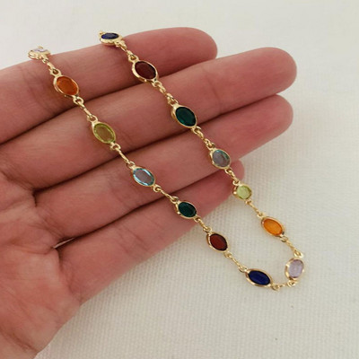 Divatos színes kristálygyöngyök csepp bokaláncok nőknek Boho arany színű lánc boka karkötő láb karkötő óceán tengerpart láb ékszer