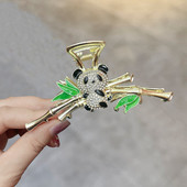 Stil chinezesc panda bambus agrafă mare de păr pentru femei la modă temperament gheare de păr 2022 noi agrafe de rechin