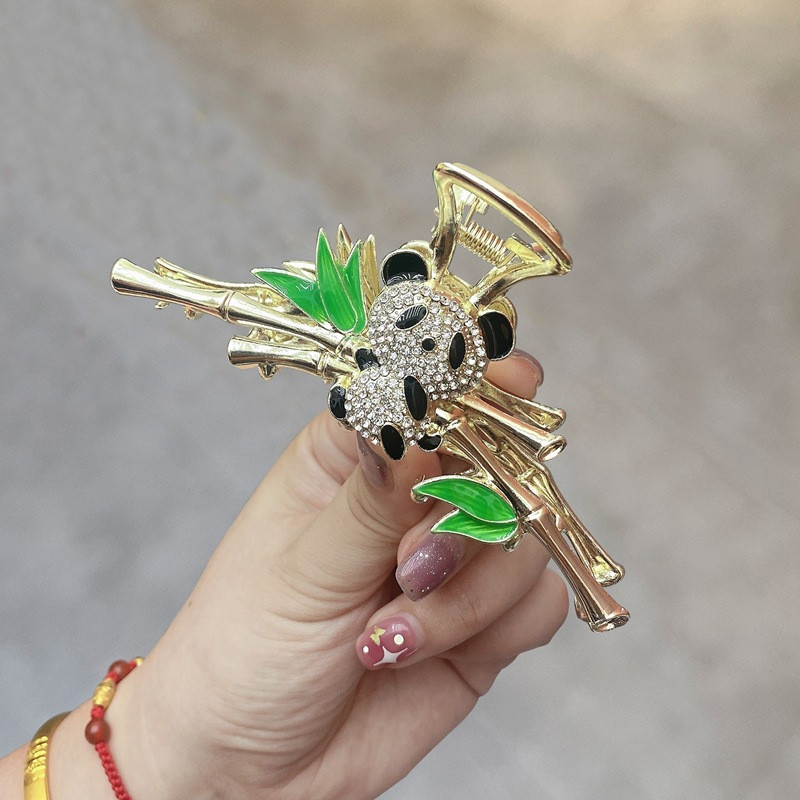 Stil chinezesc panda bambus agrafă mare de păr pentru femei la modă temperament gheare de păr 2022 noi agrafe de rechin