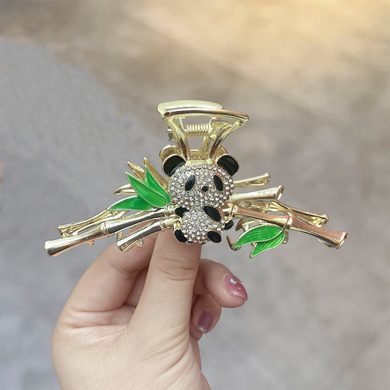 Stil chinezesc panda bambus agrafă mare de păr pentru femei la modă temperament gheare de păr 2022 noi agrafe de rechin