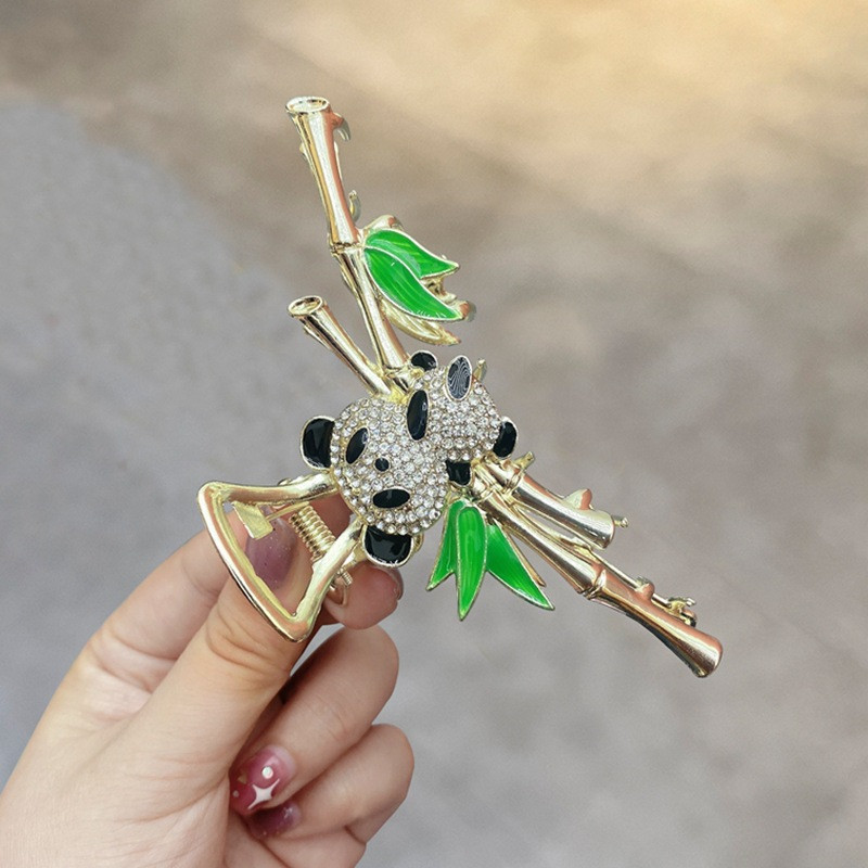 Stil chinezesc panda bambus agrafă mare de păr pentru femei la modă temperament gheare de păr 2022 noi agrafe de rechin