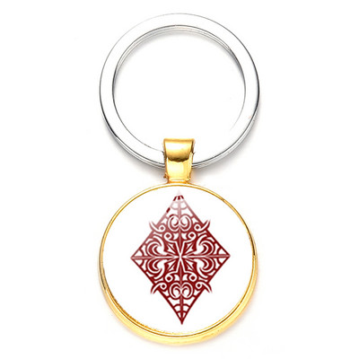 SONGDA New Piersică Inimă Litera Q Queen Breloc Personalitate Poker Spades Q Club Sticla Cabochon Breloc Mașină Breloc Bărbați Bijuterie