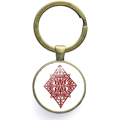 SONGDA New Piersică Inimă Litera Q Queen Breloc Personalitate Poker Spades Q Club Sticla Cabochon Breloc Mașină Breloc Bărbați Bijuterie