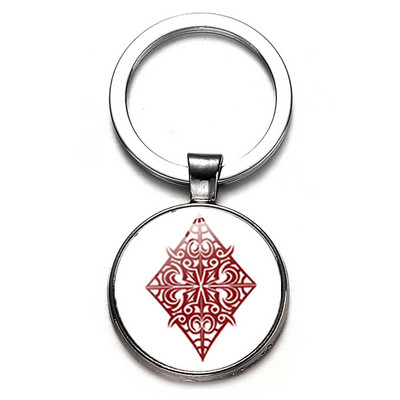 SONGDA New Piersică Inimă Litera Q Queen Breloc Personalitate Poker Spades Q Club Sticla Cabochon Breloc Mașină Breloc Bărbați Bijuterie