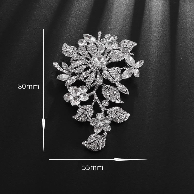 Broșă cu flori de zircon colorată la modă rafinată