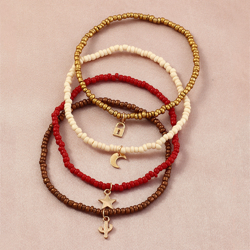 Plajă de vară, lucrată manual, elastic elastic, desculț, gleznă, boemă, colorată, cu mărgele, seturi de picioare pentru femei, cadou de vacanță