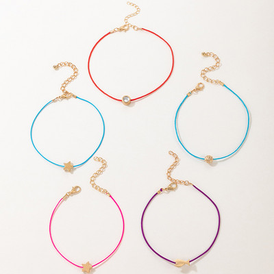 Tocona, piatră de cristal colorată, ciucuri, glezne, brățări pentru femei, mărgele de iluminat, lanț pentru picioare, bijuterii boeme 4 buc/seturi 9067