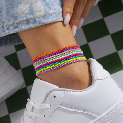 2022 noi glezne de culoare bomboană pentru femei personalizate de vară lanț de picior brățară curea de gleznă pe picior bijuterii boho la modă