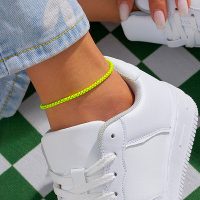 2022 noi glezne de culoare bomboană pentru femei personalizate de vară lanț de picior brățară curea de gleznă pe picior bijuterii boho la modă
