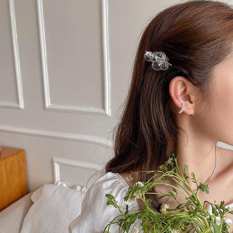 Agrafă de păr ciorchin de struguri din rășină transparentă Fată Simulare simplă de nișă de fructe Agrafe de păr sirenă cu bule Breton Clipă