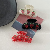 Franceză Retro Acetat Grab Hair Clip Flower Strass INS Ac Hair Fashion Fată Dulce Gheare Păr Accesorii pentru păr