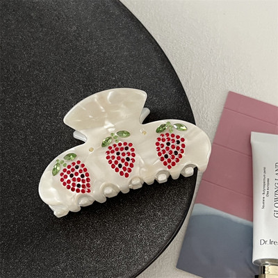 Franceză Retro Acetat Grab Hair Clip Flower Strass INS Ac Hair Fashion Fată Dulce Gheare Păr Accesorii pentru păr