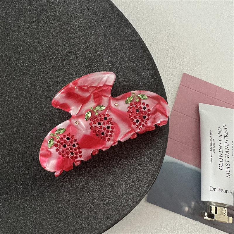 Franceză Retro Acetat Grab Hair Clip Flower Strass INS Ac Hair Fashion Fată Dulce Gheare Păr Accesorii pentru păr