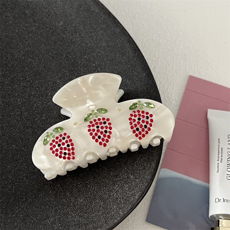 Franceză Retro Acetat Grab Hair Clip Flower Strass INS Ac Hair Fashion Fată Dulce Gheare Păr Accesorii pentru păr